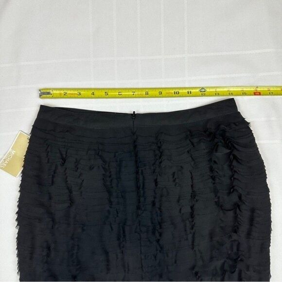 NWT Michael Kors Black Tiered Ruffle Raw Edge Lined Mini Skirt Size 2 - Picture 10 of 11
